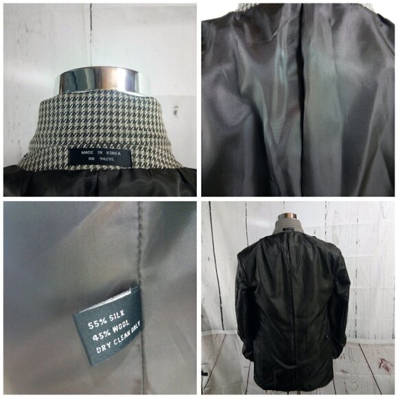 Enrico Gelini Collezione 40L Multicolor Houndstooth Suit Blazer Sport Coat - Picture 6 of 6